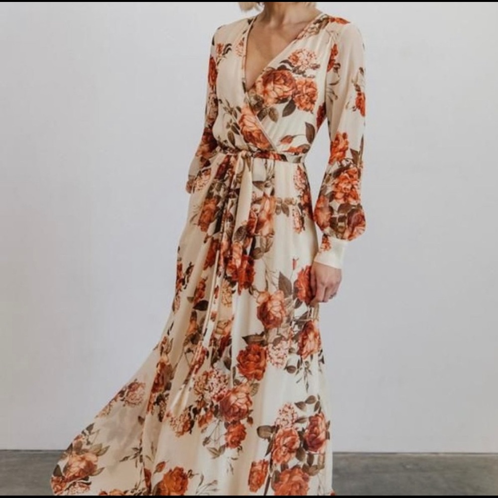 Baltic Born Lydia Chiffon Maxi Dress Fall Floral Cottagecore